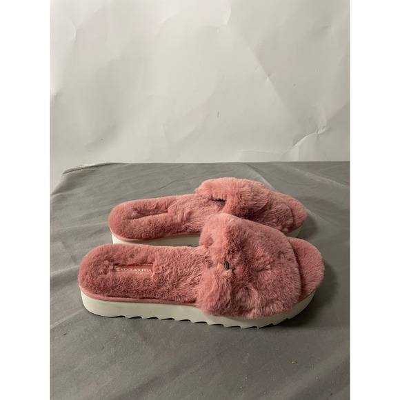 KOOLABURRA by UGG Furry Fuzzy Slides Slippers Pink Comfort Women's Size 9 - Picture 2 of 8